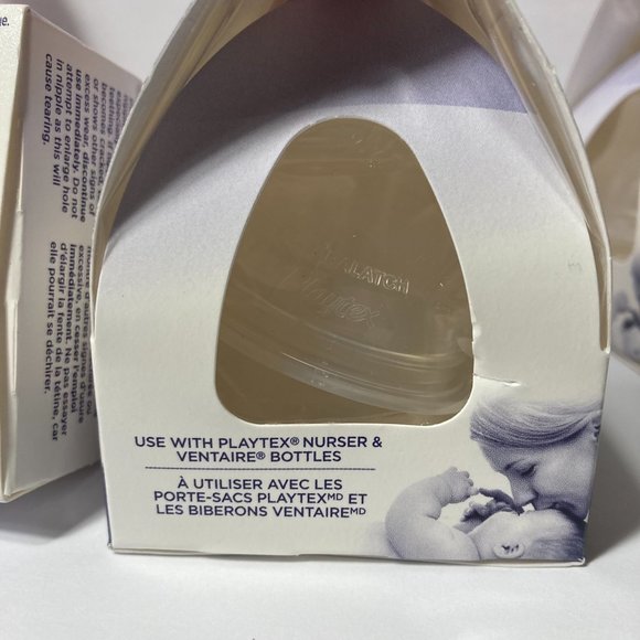 Playtex NaturaLatch Slow Flow Silicone Nipples Baby Bottle 0-3M+ (4) 2 Packs - Picture 10 of 15